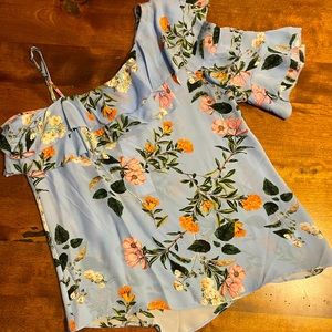 Parker, one sleeve, floral blouse. BRAND NEW-WITH TAGS!